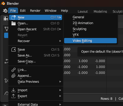 Blender video editing