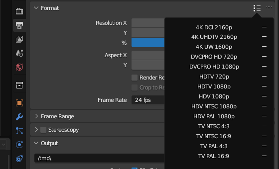 Blender video format