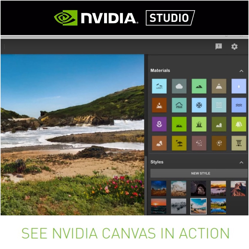 Nvidia Canvas - Version 1.1 4x Higher resolution with 5 new materials